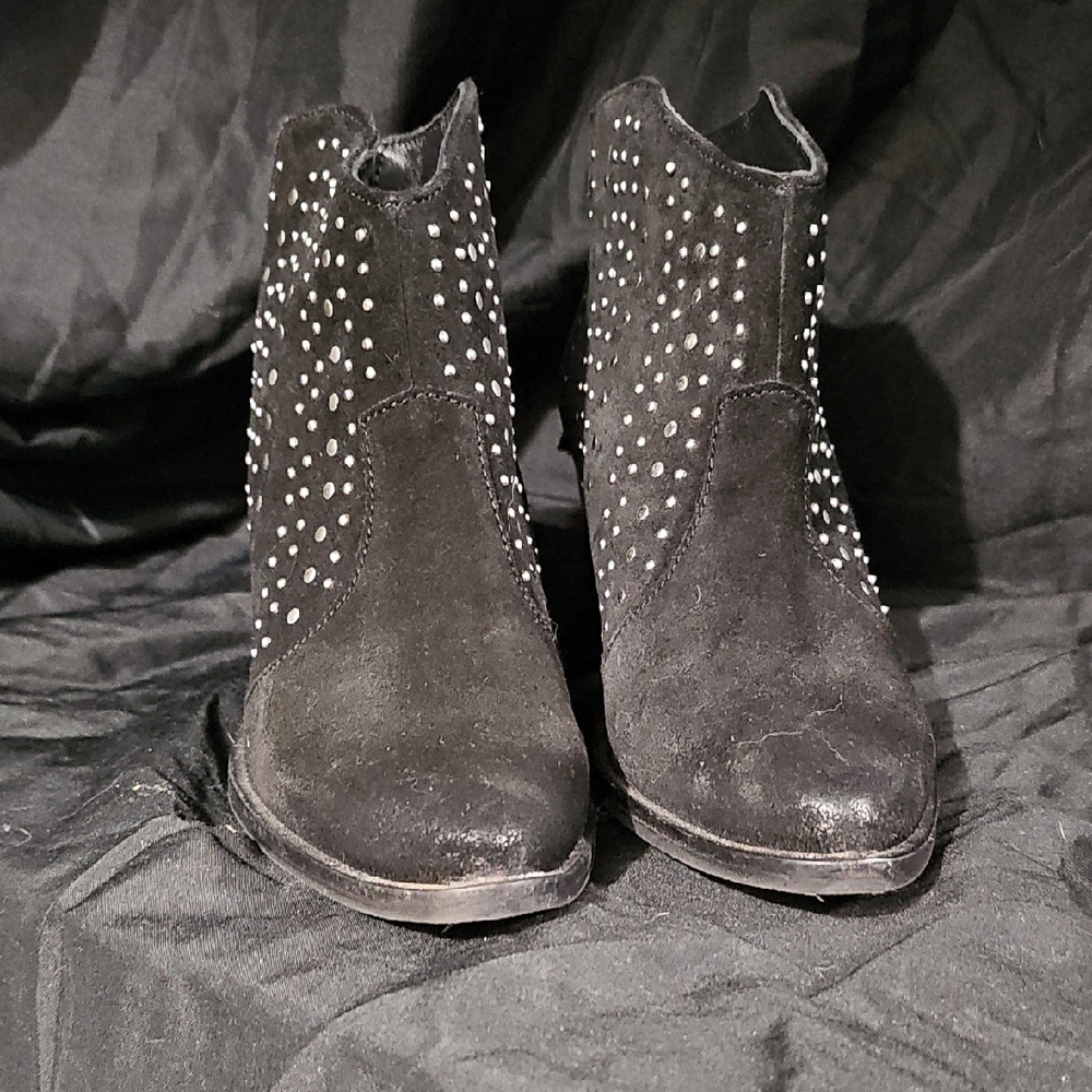 Very Volatile Black Studded Ankle Booties